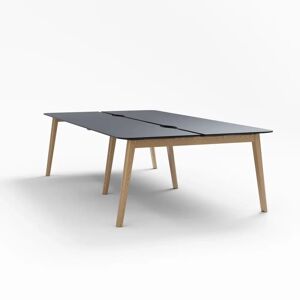 Narbutas Projektbord Nova Wood - HPL, Design Ash Stained Light Grey / Fenix Black, Bredde 360 cm