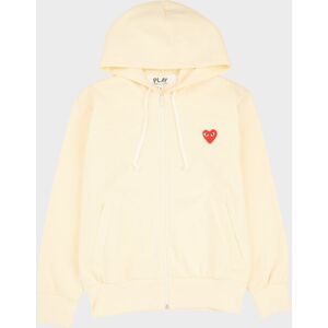 Comme des Garcons PLAY M Red Heart Zip Hoodie Light Yellow M