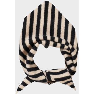 Jo Gordon Stripe Triangle Neckerchief Black/Oatmeal ONESIZE