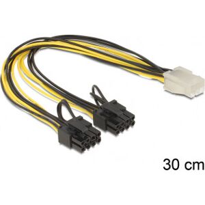 DeLOCK Pci-E 6-Pin Hun Til 2 X 8-Pin Han Adapterkabel, 30cm