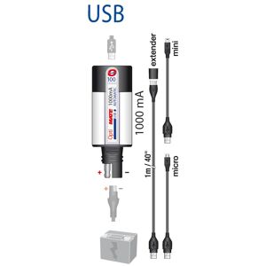 OPTIMATE USB-oplader med batteriskærm, SAE-stik (nr. 100), 2400mA