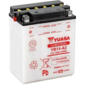 YUASA YUASA konventionelt YUASA-batteri uden syrepakke - YB14-A2 Batteri uden syrepakke