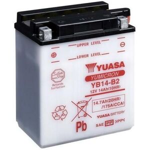 YUASA YUASA konventionelt YUASA-batteri uden syrepakke - YB14-B2 Batteri uden syrepakke