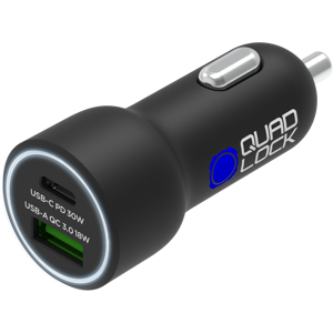 Quad Lock USB (C+A) 48W dobbelt cigarettænderoplader