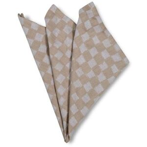 Byon Beige Cotton Napkin Checki 2 Pcs Beige One Size