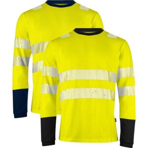 Projob 646014 6014 Langærmet T-Shirt En Iso 20471 Klasse 3/2 / Arbejds T-Shirt Yellow/navy 2xl