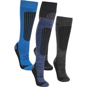 Trespass Langdon Ii - Male Ski Sock (2 Pair Pack)  Black / Bright Blue 7/11