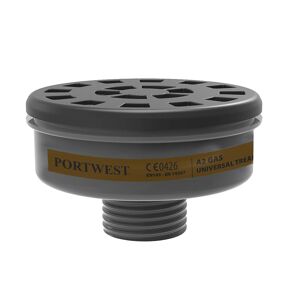 Portwest P906 A2 Gasfilter Universal Gevind ( Kasse Á 6 Stk )-Grå-One Size