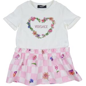 Versace Kjole - Hvid/rosaternet M. Blomster - Versace - 8 År (128) - Kjole