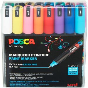 Posca Tuscher - Pc-1mr - 16 Stk. - Multifarvet Standard/metallic - Posca - Onesize - Tusch