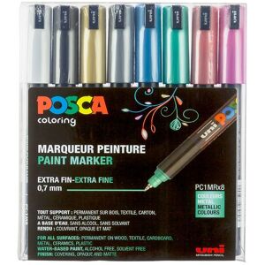 Posca Tuscher - Pc-1mr - 8 Stk. - Metallisk Multifarvet - Posca - Onesize - Tusch