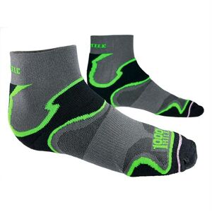 1000 Mile Fusion Double Layer Anklet Sock Ladies, Black / Green XL