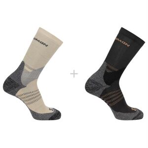 Salomon X Ultra Access Crew Sock 2-Pack, Ebony / Rainy Day M