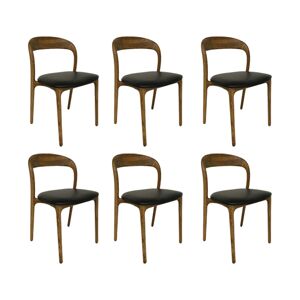 Artisan Neva Light Chair - Røget Eg - Sort Læder - 6 stk. DEMO.