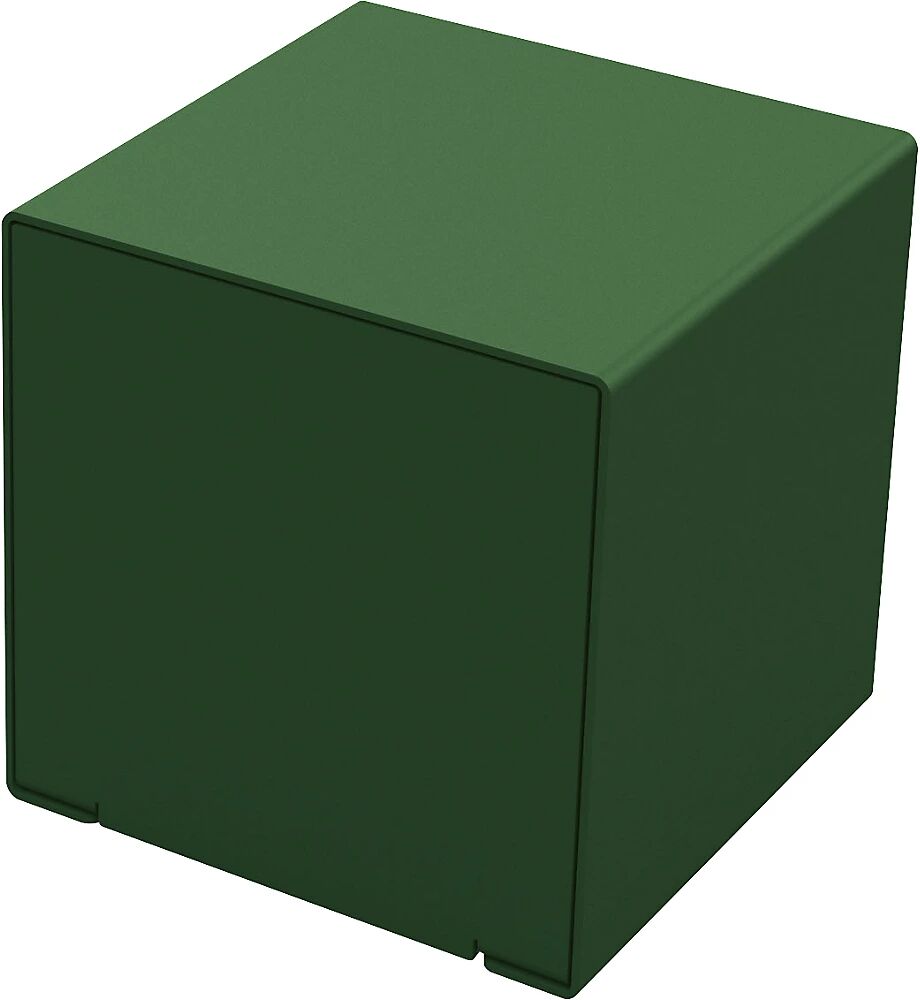 PROCITY Asiento cúbico KUBE de acero, altura total 450 mm, verde musgo