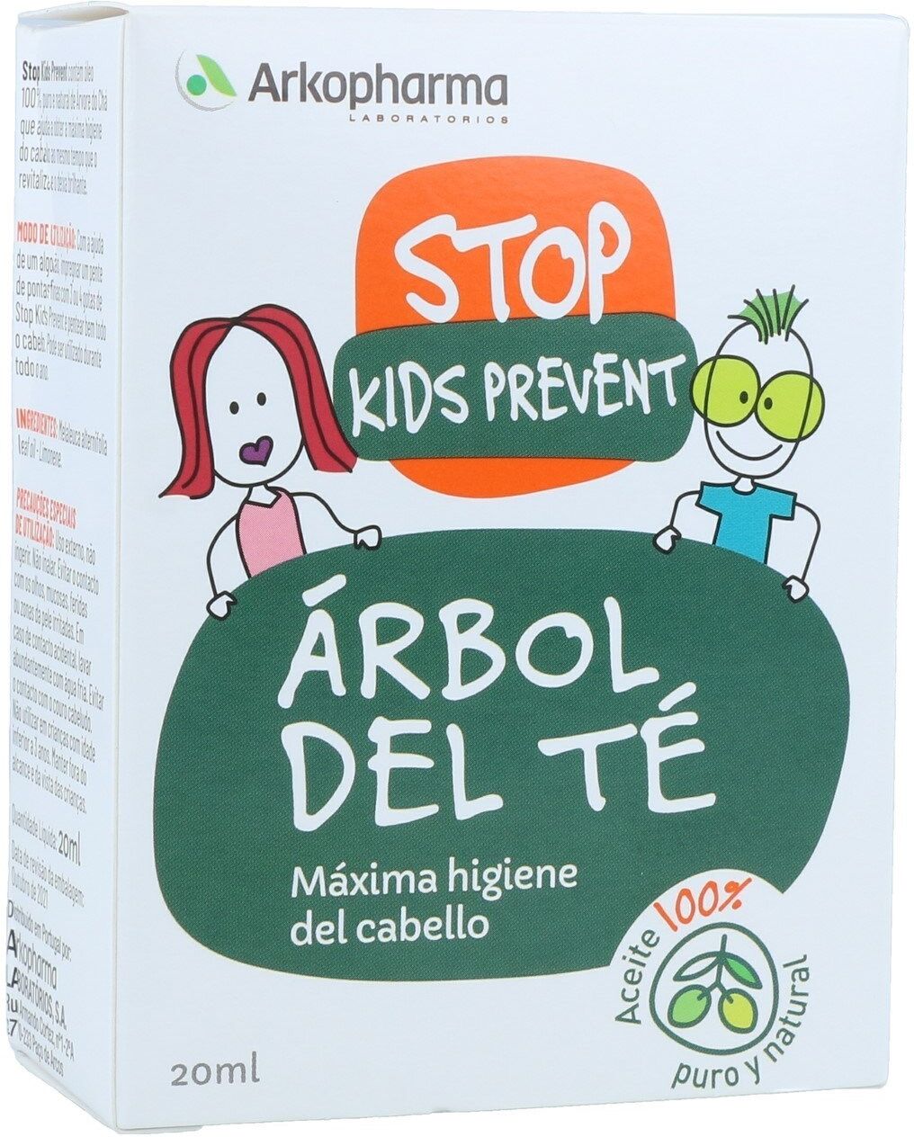 Arkopharma Detener a Los Niños Prevenir El Cuidado Del Cabello Con Árbol Del Té 20mL