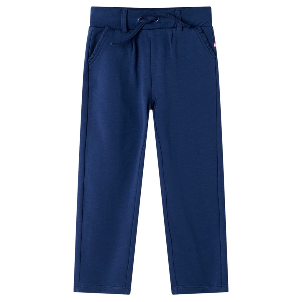 vidaXL Pantalones infantiles con cordón azul marino 104