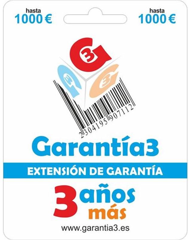 Garantia 3 Garantia g3pd3es1000 por webshop 3 años mas hasta 1000 euros