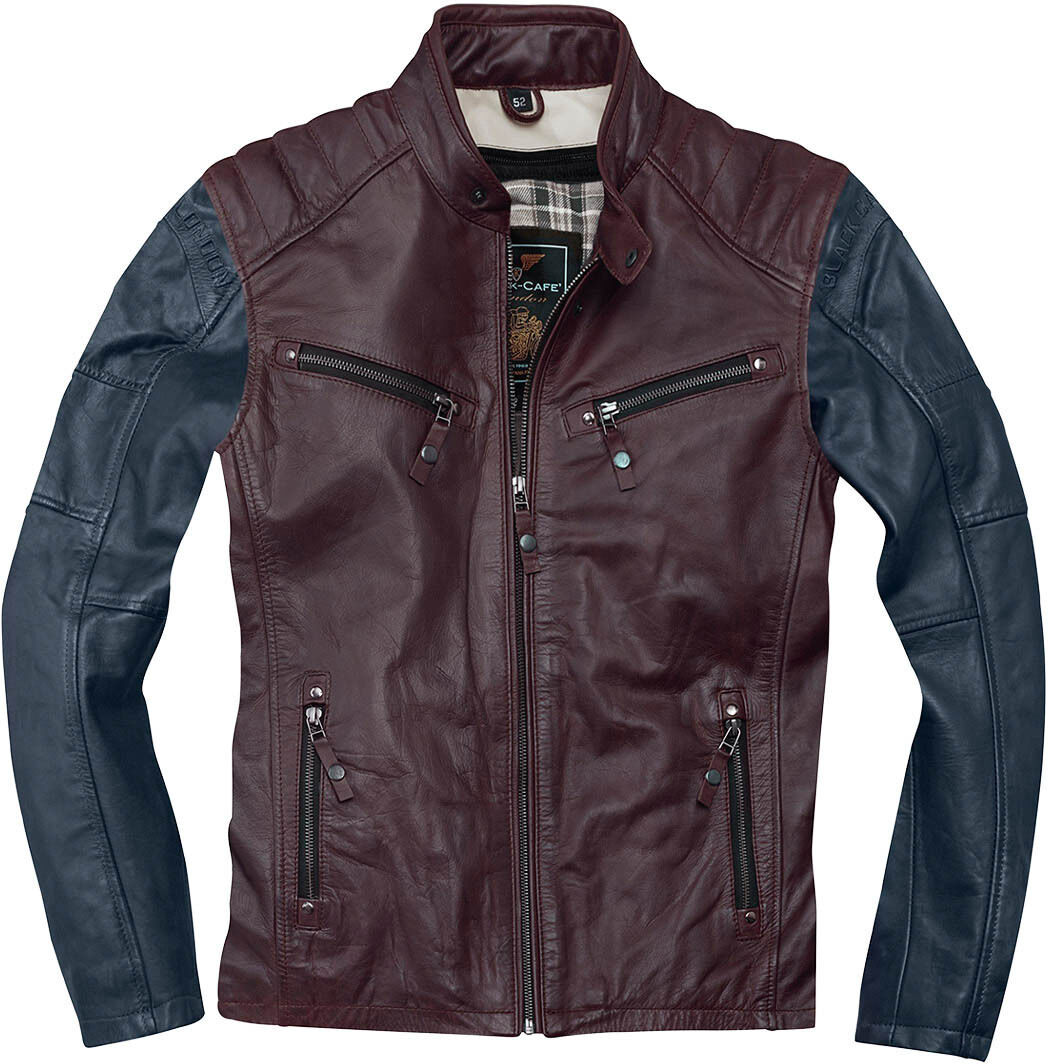 Black-Cafe London Firenze Chaqueta de cuero - Rojo Azul (50)