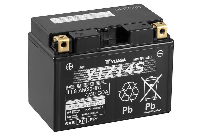 YUASA Batería   W/C sin mantenimiento activada de fábrica - YTZ14S Batería AGM de alto rendimiento libre de mantenimiento -