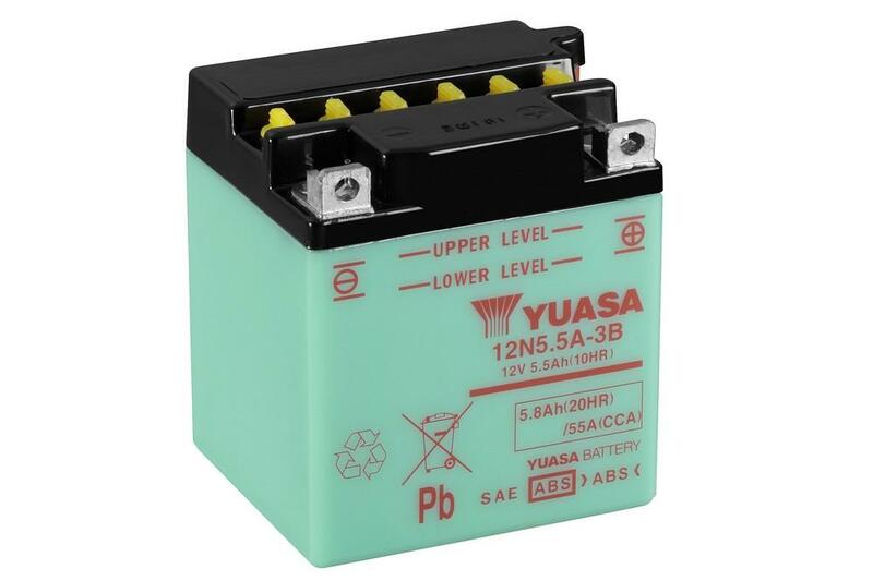 YUASA Batería  Convencional Sin Acid Pack - 12N5.5A-3B Batería sin paquete ácido -
