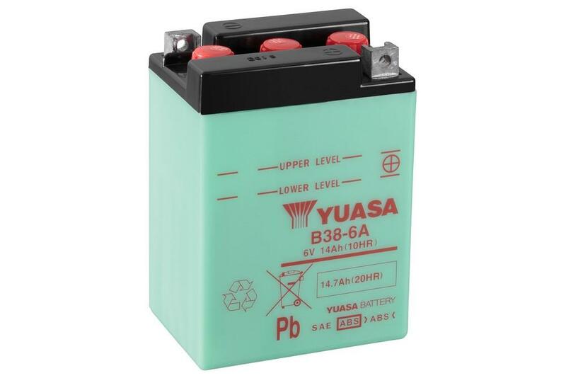 YUASA Batería  Convencional Sin Acid Pack - B38-6A Batería sin paquete ácido -