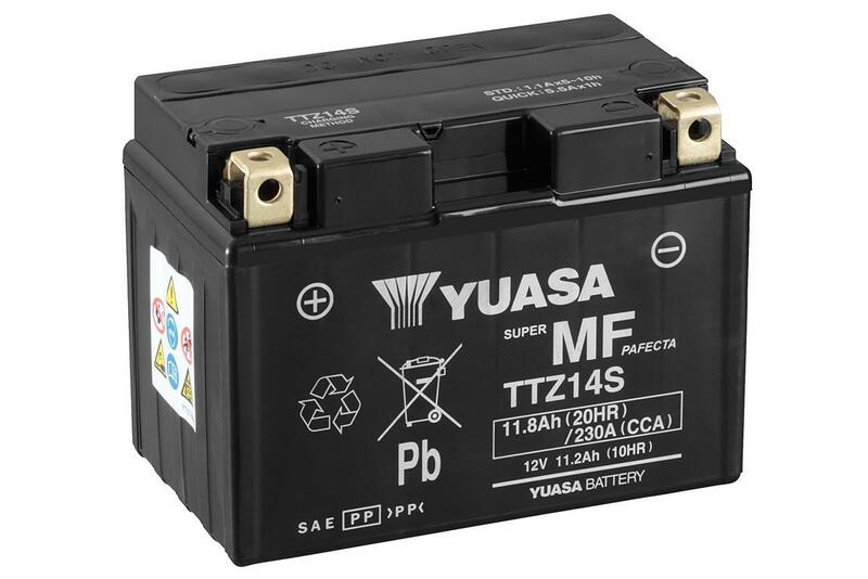 YUASA SIN MANTENIMIENTO Batería  con Acid Pack - TTZ14S Batería libre de mantenimiento -