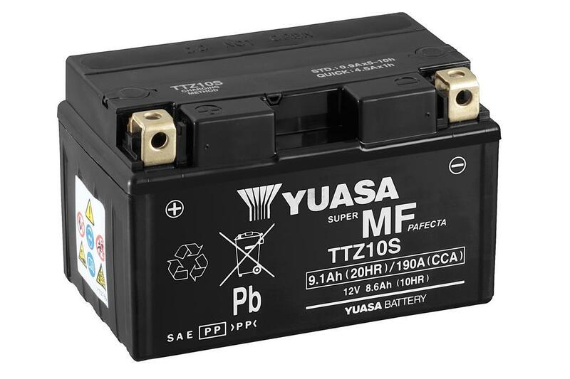YUASA Batería  sin mantenimiento con acid pack - TTZ10S Batería libre de mantenimiento -