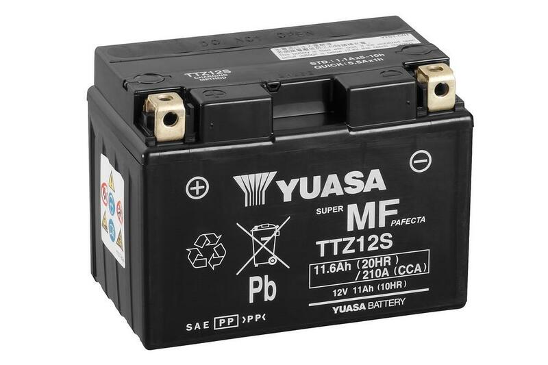 YUASA Batería  sin mantenimiento  con acid pack - TTZ12S Batería libre de mantenimiento -