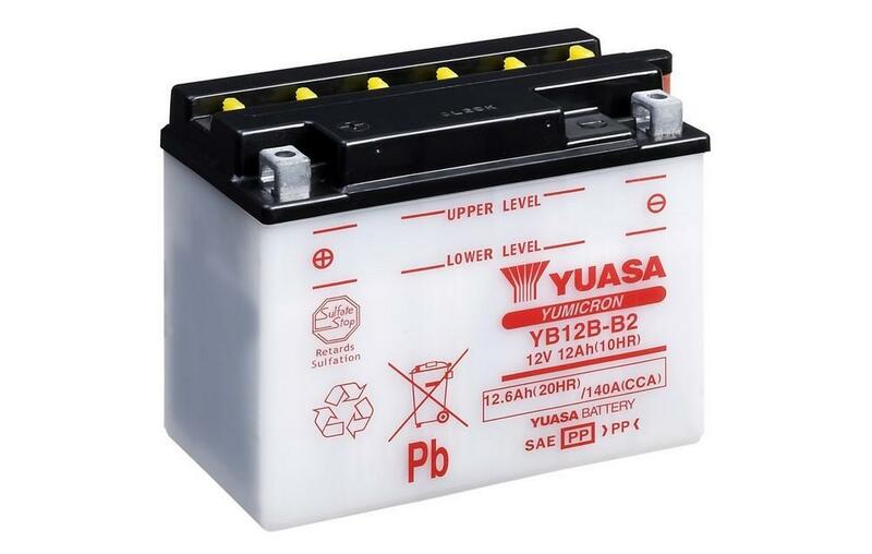YUASA Batería  Convencional Sin Acid Pack - YB12B-B2 Batería sin paquete ácido -