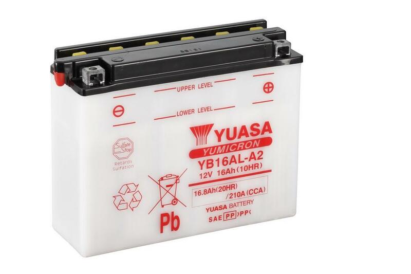 YUASA Batería  Convencional Sin Acid Pack - YB16AL-A2 Batería sin paquete ácido -
