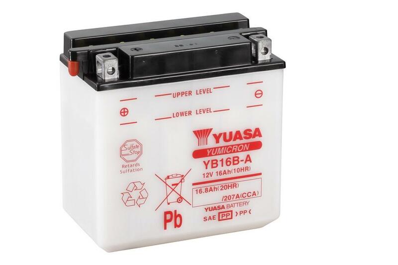 YUASA Batería  Convencional Sin Acid Pack - YB16B-A Batería sin paquete ácido -