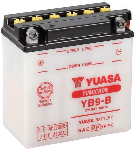 YUASA Batería  Convencional Sin Acid Pack - YB9-B Batería sin paquete ácido -  (135 mm)