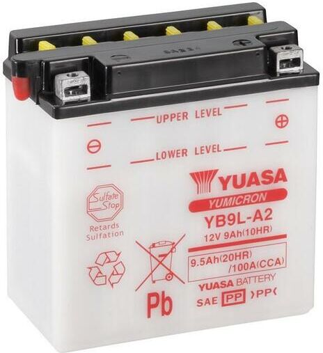 YUASA Batería  Convencional Sin Acid Pack - YB9L-A2 Batería sin paquete ácido -  (135 mm)