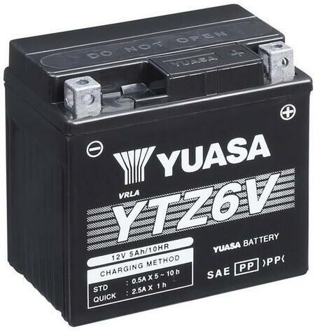 YUASA Batería  W/C sin mantenimiento con acid pack - YTZ6V Batería AGM de alto rendimiento libre de mantenimiento -