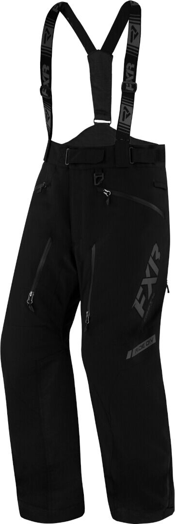 FXR Mission FX 2023 Pantalones baberos para motos de nieve - Negro (XL)