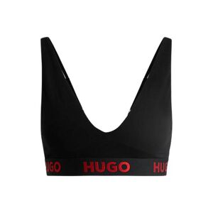 HUGO Stretch-cotton triangle bra with repeat logos
