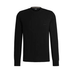 Boss Crew-neck sweater in cotton with embroidered logo