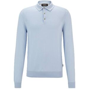 Boss Regular-fit polo sweater in wool, silk and cashmere