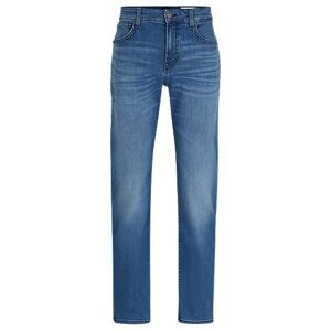 Boss Regular-fit jeans in blue soft stretch denim