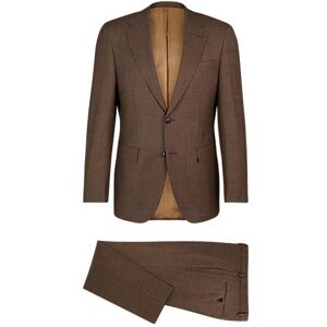 Boss Regular-fit suit in micro-patterned virgin wool