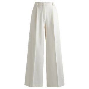 Boss Wide-leg trousers in virgin wool and cotton