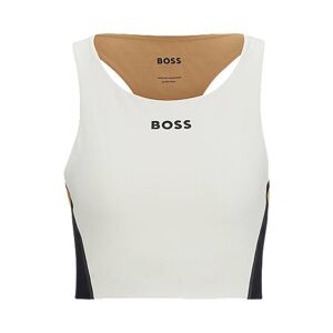 Boss Colour-block racer-back top with logo details