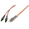 Tecline LWL Patchkabel, 50/125 µm, OM2-Faser, 2x ST Stecker/LC Duplex Stecker, orange, 2,0 m (85402)