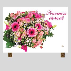 La Boutique Funeraire Plaque funeraire rectangle - Bouquet de fleurs