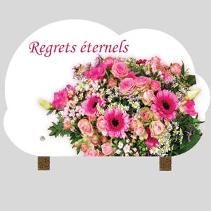 La Boutique Funeraire Plaque funeraire nuage - Bouquet de fleurs