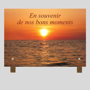 La Boutique Funéraire Plaque funéraire rectangle - Coucher de soleil mer - Publicité