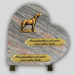 La Boutique Funeraire Coeur Funeraire Granit Juparana - Chien en bronze et s personnalisables