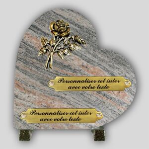 La Boutique Funeraire Coeur Funeraire Granit Juparana - Rose en bronze et s personnalisables