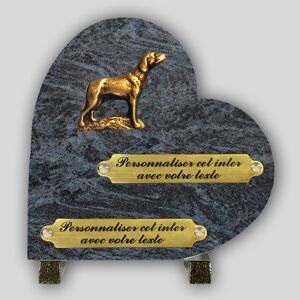 La Boutique Funeraire Coeur Funeraire Granit Mass blue - Chien en bronze et s personnalisables